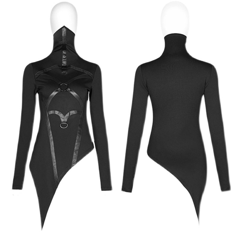 Cyber Steampunk Gothic Stand Collar T-Shirt