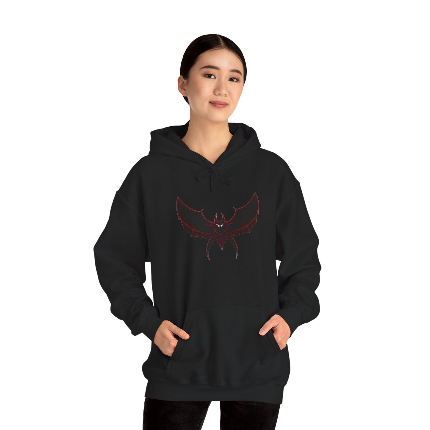 CatBat Dark Angel Gothic Hooded Sweatshirt with Winged Design, Cozy Unisex Hoodie for Casual Wear, Perfect Gift for Birthdays, Halloween, and More
