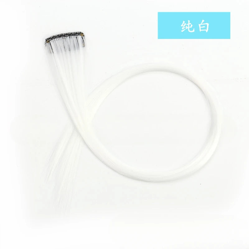 Colorful Highlight Clip in Straight Hair Extensions 50cm Synthetic Hairpieces