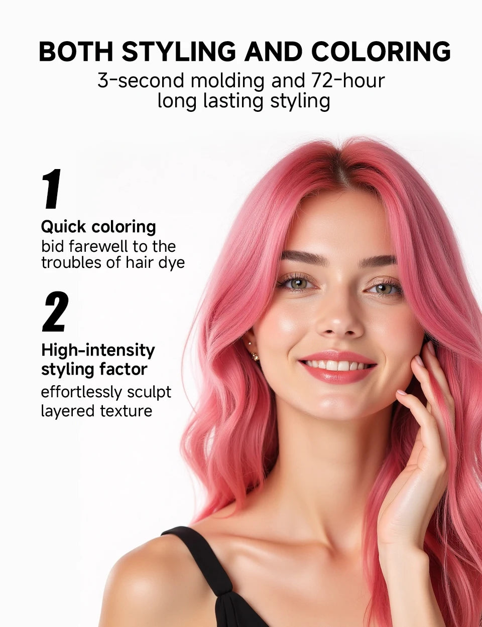 Hair Color Wax Temporary Long Lasting Mud Styling 10 Color Coloring Cream