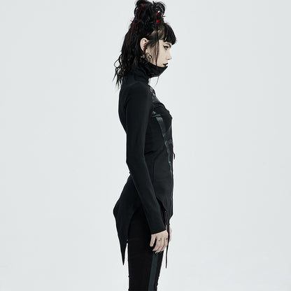 Cyber Steampunk Gothic Stand Collar T-Shirt