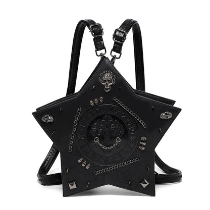 Gothic Embossed Women's Shoulder Crossbody Backpack