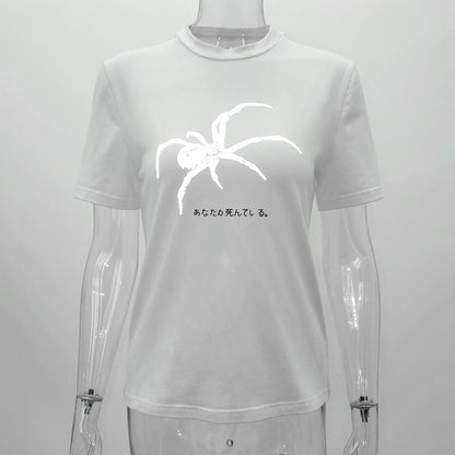 Ladies Street Gothic World Weariness Reflective Print T-shirt
