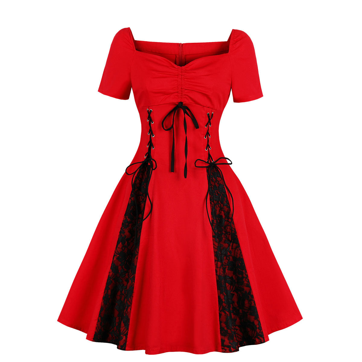New Gothic Lace Lace Up  Women's Vintage Dress