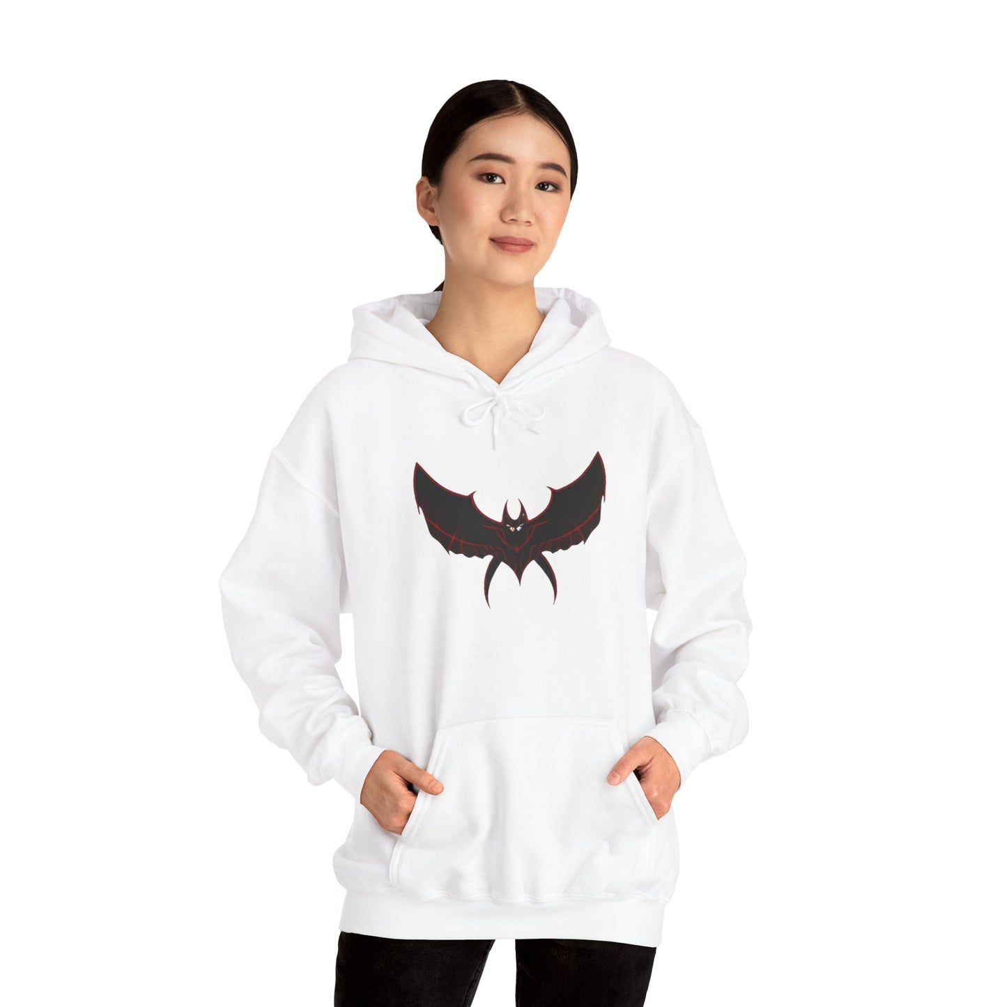 CatBat Dark Angel Gothic Hooded Sweatshirt with Winged Design, Cozy Unisex Hoodie for Casual Wear, Perfect Gift for Birthdays, Halloween, and More