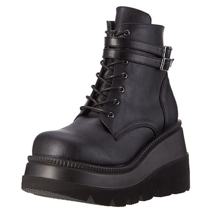 Women's Dark Gothic Wedge Platform Ankle Boots