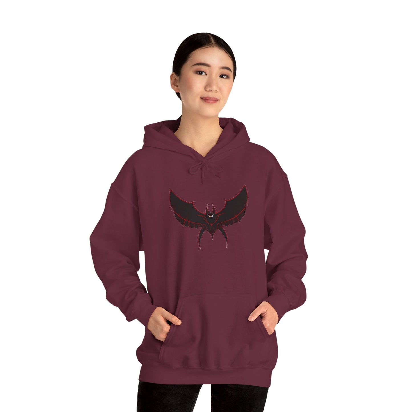 CatBat Dark Angel Gothic Hooded Sweatshirt with Winged Design, Cozy Unisex Hoodie for Casual Wear, Perfect Gift for Birthdays, Halloween, and More