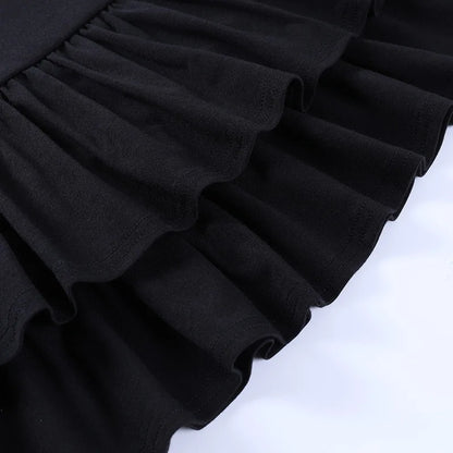 AltGoth Y2k Gothic Cake Skirt Women Dark Punk Streetwear Bandage High Waist Skirt Harajuku Grunge Emo Alternative Clubwear Skirt