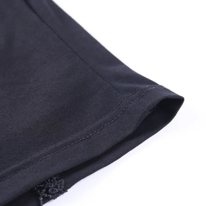 Vintage Bodycon Bandage Lace Black T-shirts