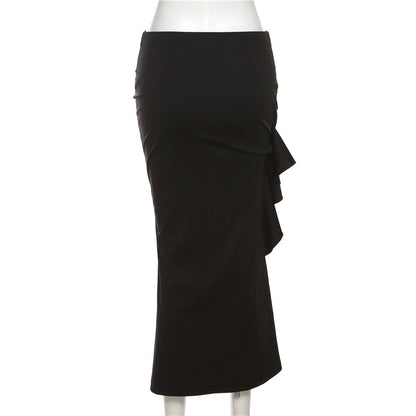 AltGoth  Coquette Mall Goth Skirt Women Streetwear Grunge High Waist Irregulr Split Skirt Vintage Emo Alternative Indie Clothes