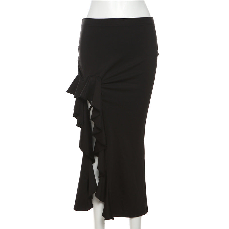 AltGoth  Coquette Mall Goth Skirt Women Streetwear Grunge High Waist Irregulr Split Skirt Vintage Emo Alternative Indie Clothes