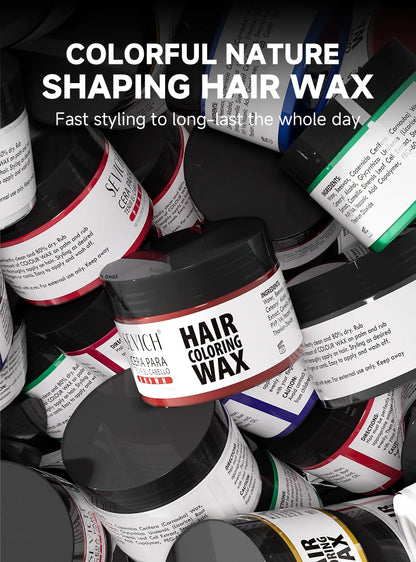 Hair Color Wax Temporary Long Lasting Mud Styling 10 Color Coloring Cream