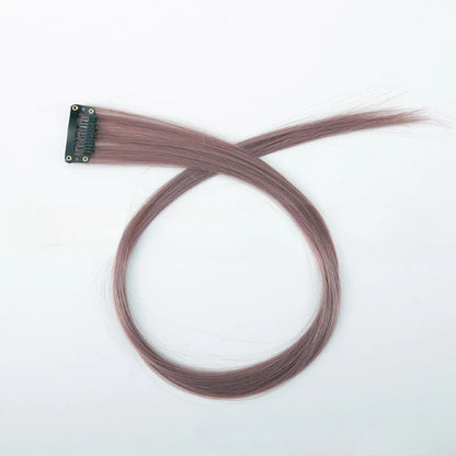Colorful Highlight Clip in Straight Hair Extensions 50cm Synthetic Hairpieces
