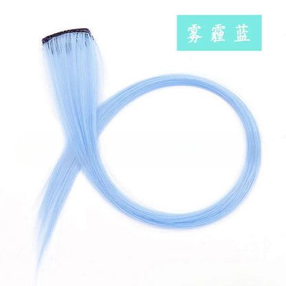 Colorful Highlight Clip in Straight Hair Extensions 50cm Synthetic Hairpieces