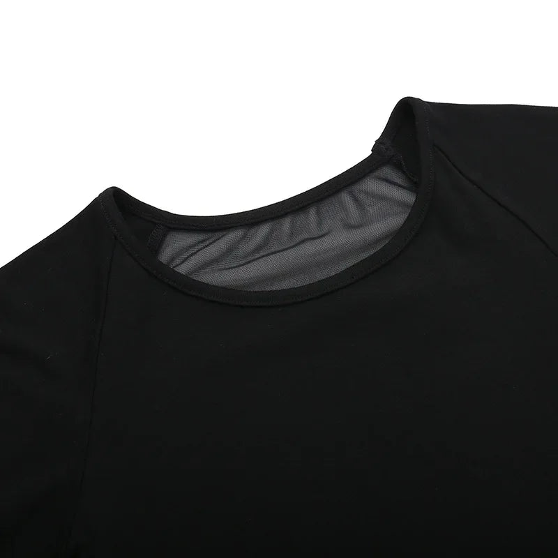 Gothic See Through Angel Graphic Print T-shirt