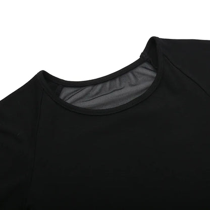 Gothic See Through Angel Graphic Print T-shirt