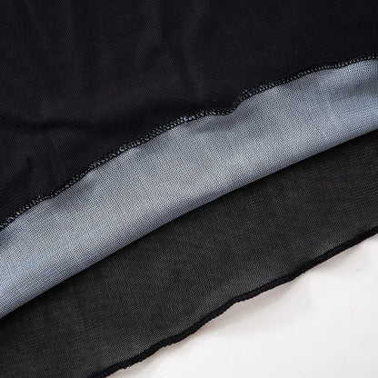 Goth Graphic T Shirts See Through Mesh Top Long Sleeve