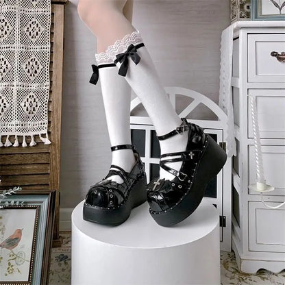 Gothic Sweet Cool Lolita Girls' Shoes Subculture Y2k Punk Thick Soled Shoes Cute Jk Single Shoes Sweet Girls' Single Shoes