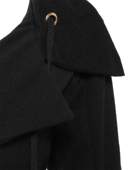 Goth Overcoat Trench Coat Long Slim Asymmetric Lapel Collar Button