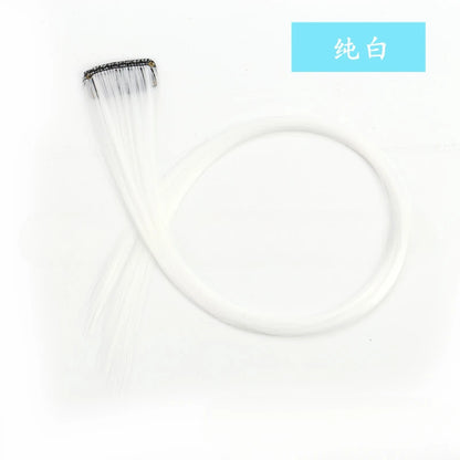 Colorful Highlight Clip in Straight Hair Extensions 50cm Synthetic Hairpieces