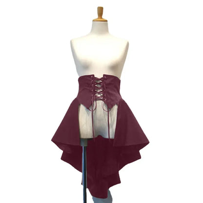 Victorian Burlesque Skirt Gothic Steampunk Corset Costume Punk Black Bustle Skirt