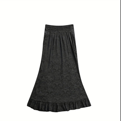 Skirts for Women's Gothic Skirts Jacquard Long Skirts Lace-up Hip Fishtail Skirts