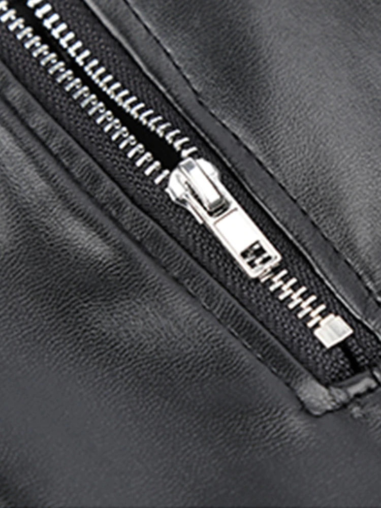 Lautaro Black Soft Pu Leather Pleated Skirt Women High Waist Goth Vintage Punk Style Luxury Designer Clothes 2025