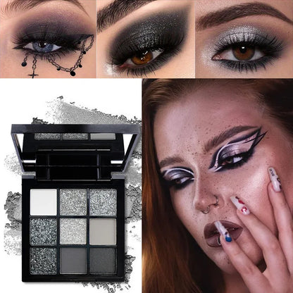 9-Grid Red Eyeshadow Palette Eye Shadow Makeup Long Lasting