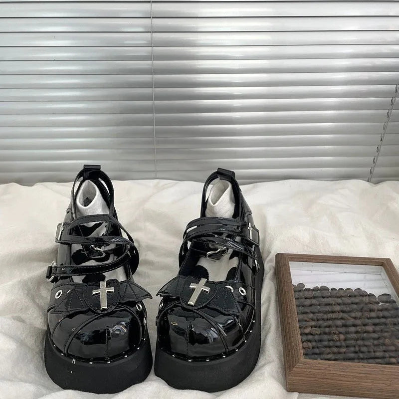 Gothic Sweet Cool Lolita Girls' Shoes Subculture Y2k Punk Thick Soled Shoes Cute Jk Single Shoes Sweet Girls' Single Shoes