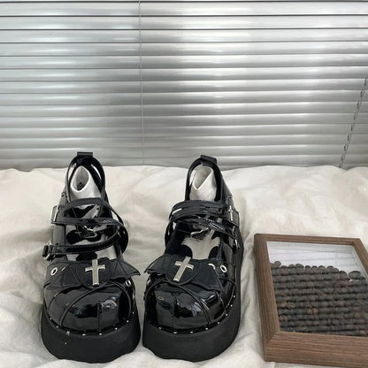 Gothic Sweet Cool Lolita Girls' Shoes Subculture Y2k Punk Thick Soled Shoes Cute Jk Single Shoes Sweet Girls' Single Shoes