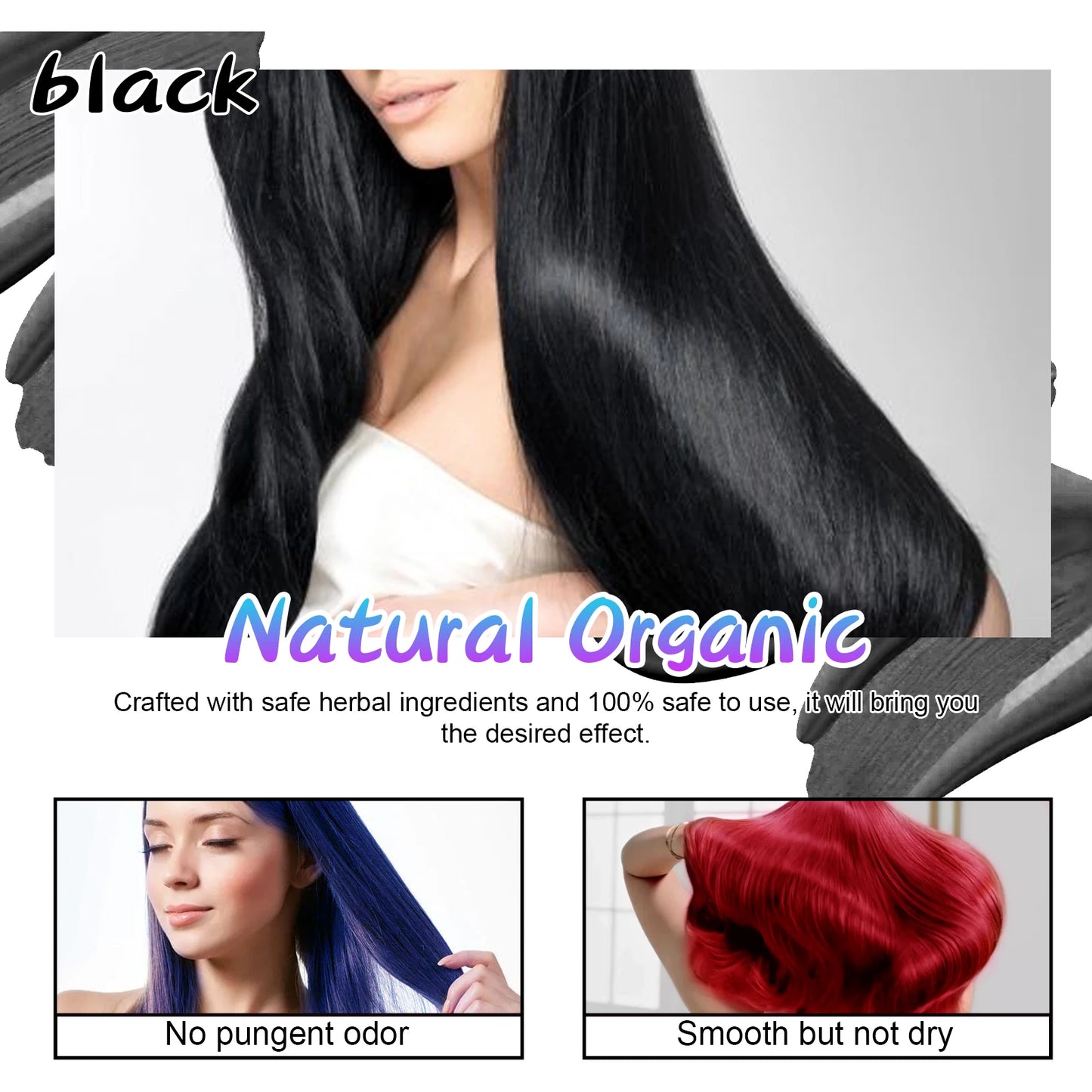 Hair Color Wax Temporary Instant Gray Root Coverage Non-damaging Hair Dye Cream