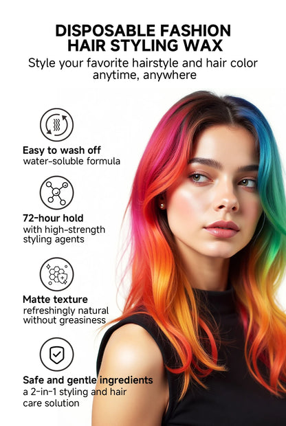 Hair Color Wax Temporary Long Lasting Mud Styling 10 Color Coloring Cream