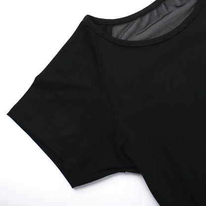 Gothic See Through Angel Graphic Print T-shirt