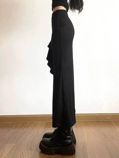 AltGoth  Coquette Mall Goth Skirt Women Streetwear Grunge High Waist Irregulr Split Skirt Vintage Emo Alternative Indie Clothes