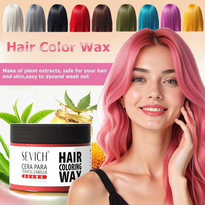 Hair Color Wax Temporary Long Lasting Mud Styling 10 Color Coloring Cream