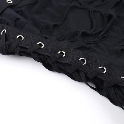 Gothic Crop Tops Tanks Trendy Camisole Fishnet Backless  Vest
