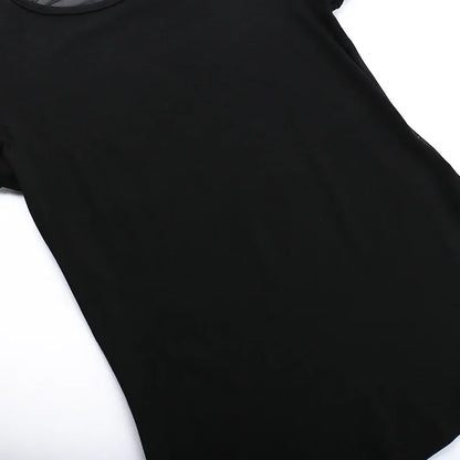 Gothic See Through Angel Graphic Print T-shirt