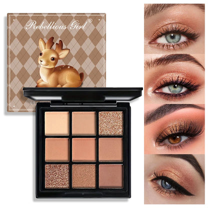9-Grid Red Eyeshadow Palette Eye Shadow Makeup Long Lasting