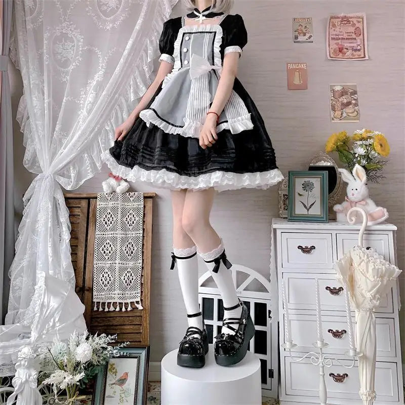 Gothic Sweet Cool Lolita Girls' Shoes Subculture Y2k Punk Thick Soled Shoes Cute Jk Single Shoes Sweet Girls' Single Shoes