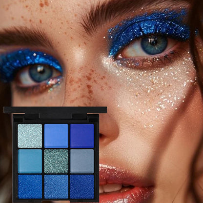 9-Grid Red Eyeshadow Palette Eye Shadow Makeup Long Lasting