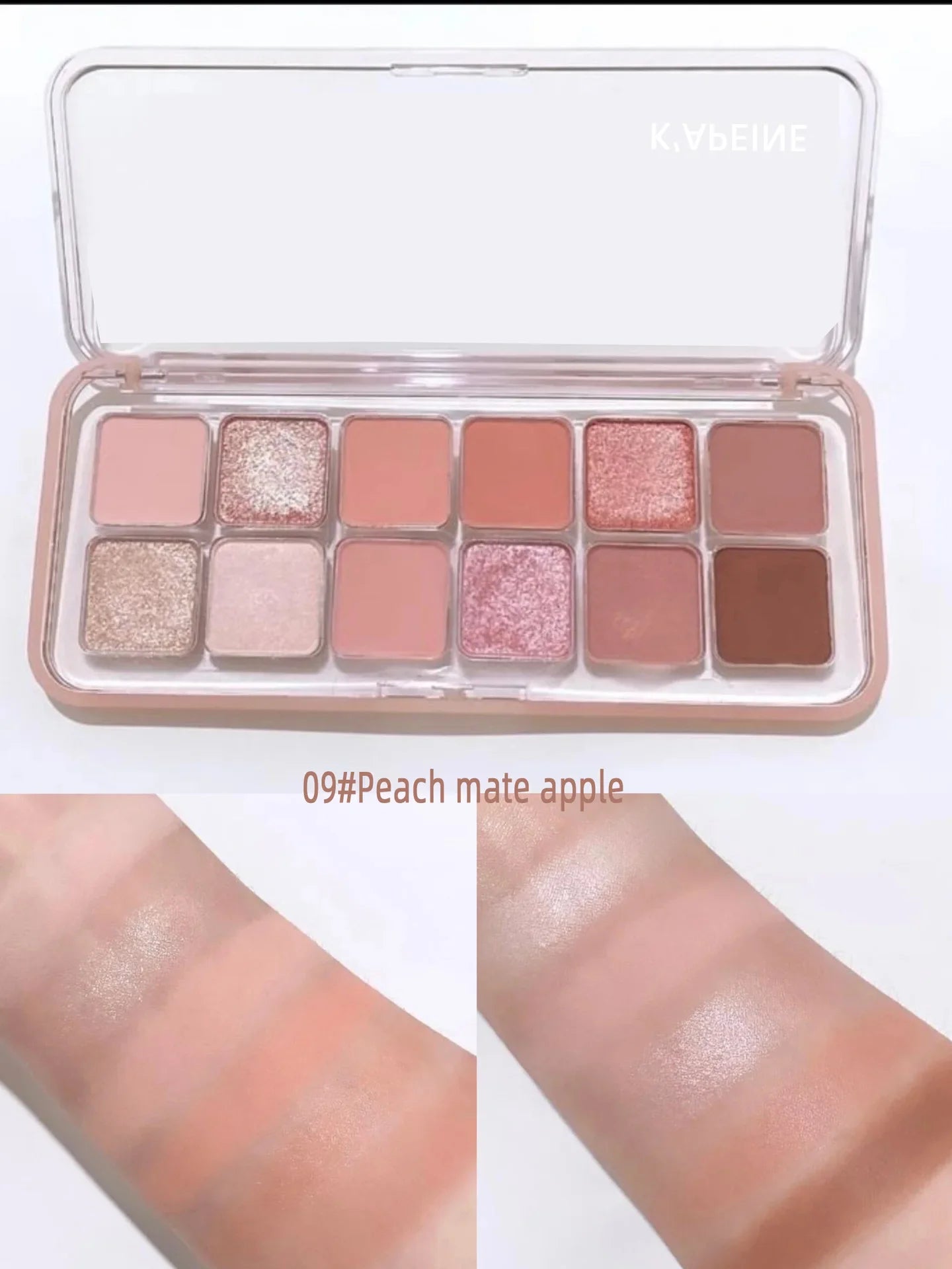 12 Colors Pink Eye Shadow Pallet Clear Glitter Pearl