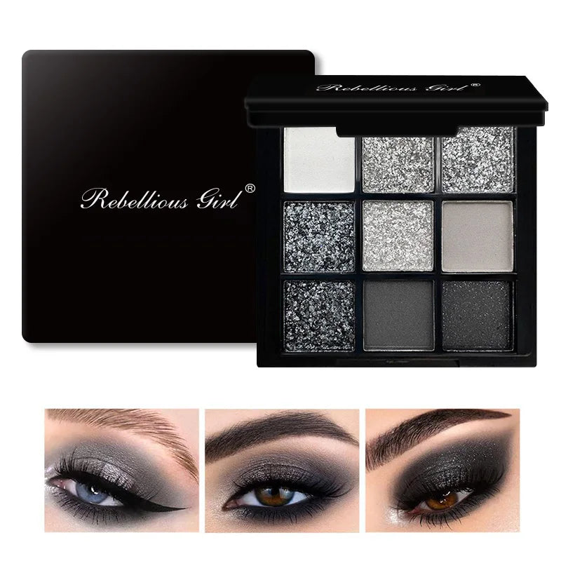 9-Grid Red Eyeshadow Palette Eye Shadow Makeup Long Lasting