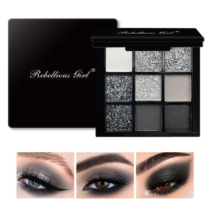9-Grid Red Eyeshadow Palette Eye Shadow Makeup Long Lasting
