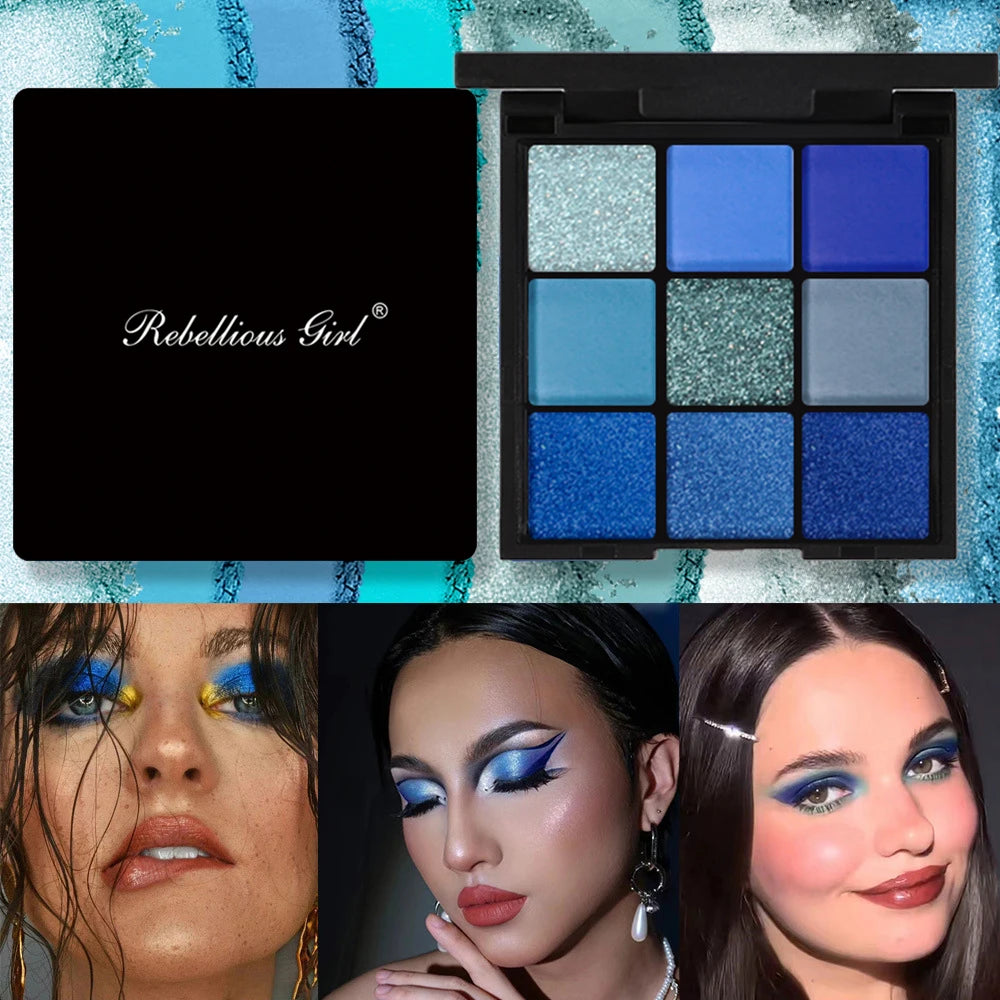 9-Grid Red Eyeshadow Palette Eye Shadow Makeup Long Lasting