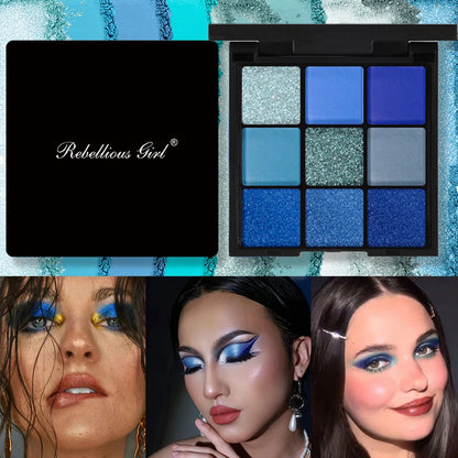 9-Grid Red Eyeshadow Palette Eye Shadow Makeup Long Lasting
