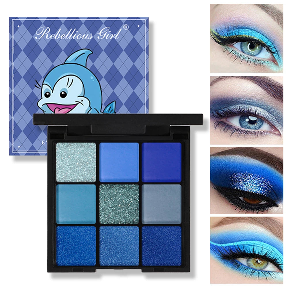 9-Grid Red Eyeshadow Palette Eye Shadow Makeup Long Lasting