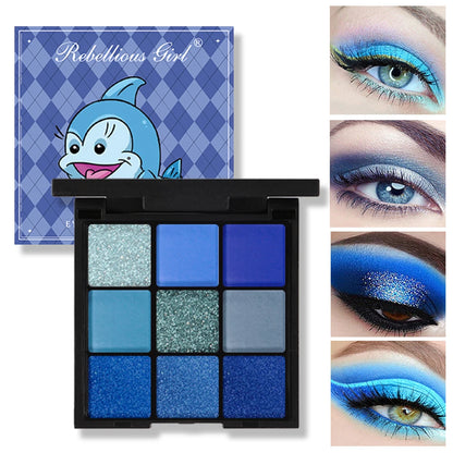 9-Grid Red Eyeshadow Palette Eye Shadow Makeup Long Lasting
