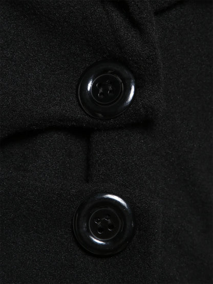 Goth Overcoat Trench Coat Long Slim Asymmetric Lapel Collar Button