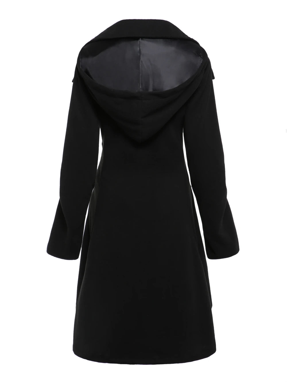 Goth Overcoat Trench Coat Long Slim Asymmetric Lapel Collar Button