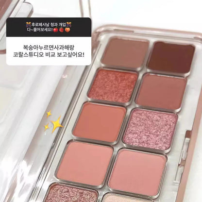 12 Colors Pink Eye Shadow Pallet Clear Glitter Pearl